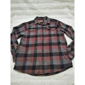 Orvis Button Down Sweater, Heavyweight Shirt, Plaid Flannel Jacket, Mens Large